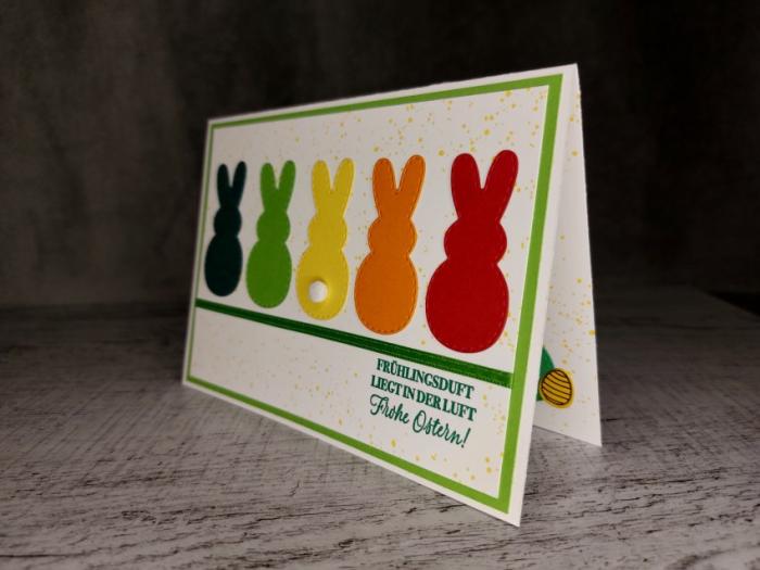 Grußkarte Ostern Frühlingsduft Hasen handgemacht